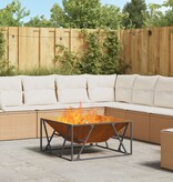 VidaXL Vuurschaal Vierkant 80x80x40 cm Weathering Staal