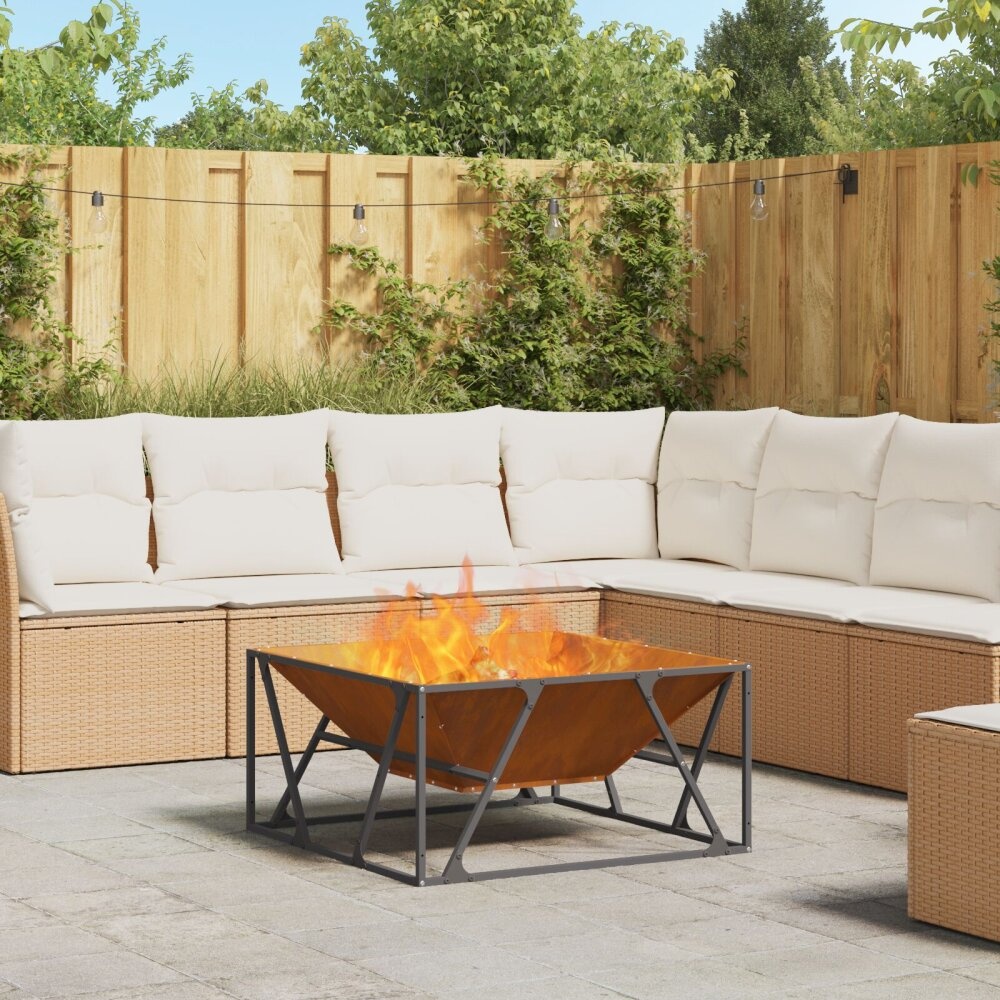 VidaXL Vuurschaal Vierkant 80x80x40 cm Weathering Staal