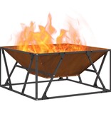 VidaXL Vuurschaal Vierkant 80x80x40 cm Weathering Staal