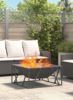 VidaXL Vuurplaats Vierkant Zwart 80x80x40 cm Staal