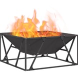 VidaXL Vuurplaats Vierkant Zwart 80x80x40 cm Staal