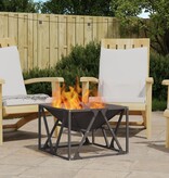 VidaXL Vuurplaats Vierkant Zwart 50x50x35 cm Staal