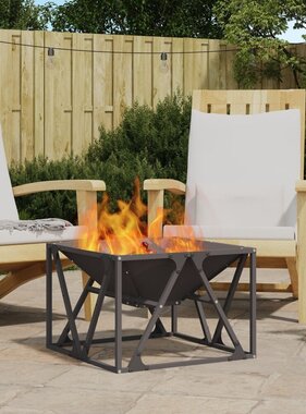 VidaXL Vuurplaats Vierkant Zwart 50x50x35 cm Staal
