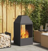 VidaXL Vuurtentje Zwart 50x50x100 cm Staal