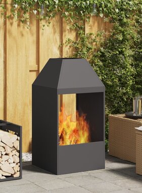 VidaXL Vuurtentje Zwart 50x50x100 cm Staal