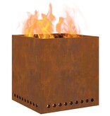 VidaXL Rookloze Vuurkorf Vierkant 48x48x50 cm Verweerd Staal