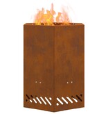 VidaXL Rookloze Vuurkorf Hexagonaal 38x38x51 cm Verweerd Staal