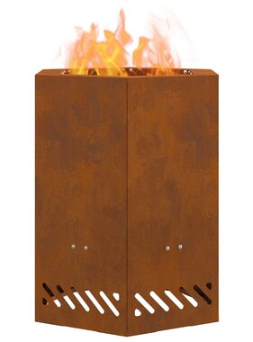 VidaXL Rookloze Vuurkorf Hexagonaal 38x38x51 cm Verweerd Staal