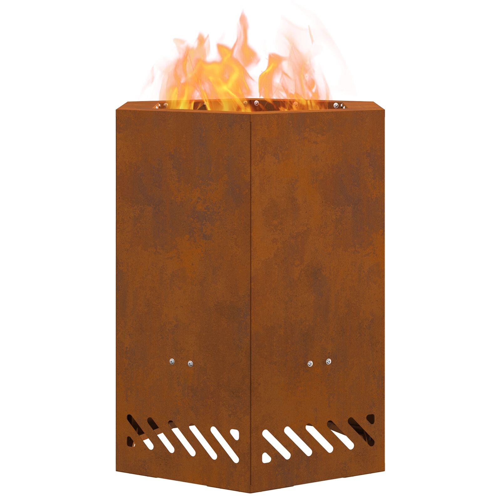 VidaXL Rookloze Vuurkorf Hexagonaal 38x38x51 cm Verweerd Staal