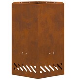 VidaXL Rookloze Vuurkorf Hexagonaal 38x38x51 cm Verweerd Staal