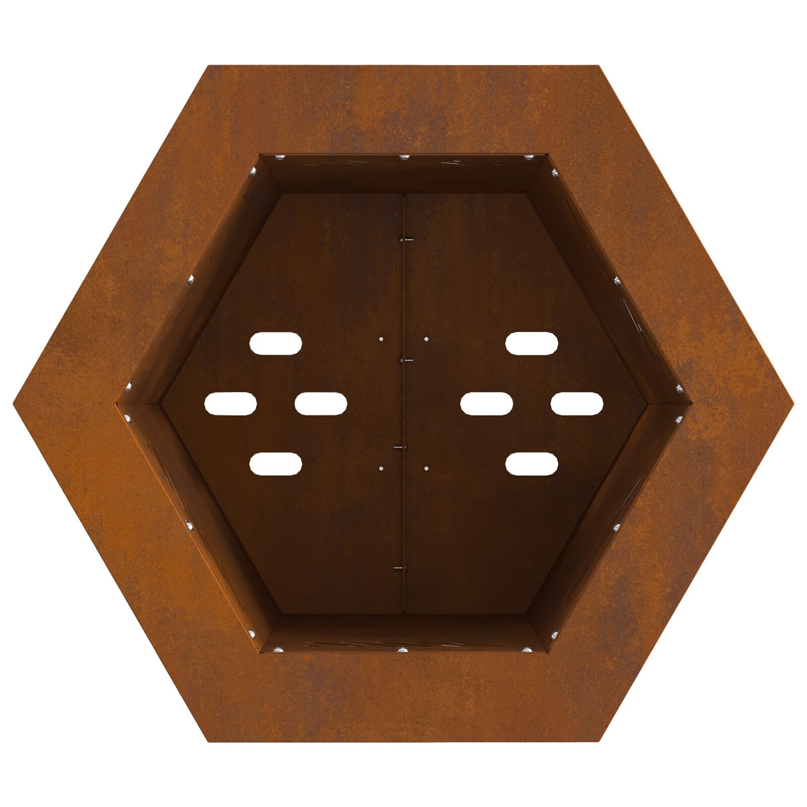 VidaXL Rookloze Vuurkorf Hexagonaal 38x38x51 cm Verweerd Staal