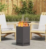 VidaXL Rookloos Vuurkorf Hexagonaal Zwart 38x38x51 cm Staal