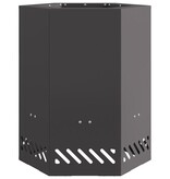 VidaXL Rookloos Vuurkorf Hexagonaal Zwart 38x38x51 cm Staal