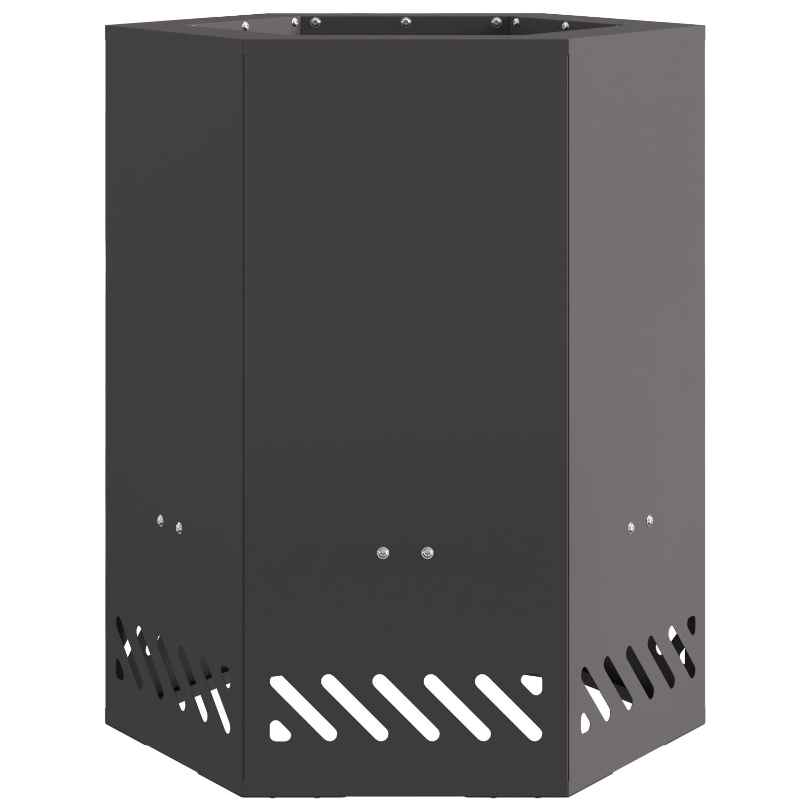 VidaXL Rookloos Vuurkorf Hexagonaal Zwart 38x38x51 cm Staal