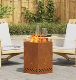 VidaXL Rookvrije Vuurkorf Hexagonaal 48x48x51 cm Weervast Staal