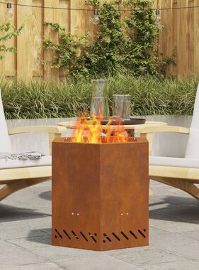 VidaXL Rookvrije Vuurkorf Hexagonaal 48x48x51 cm Weervast Staal