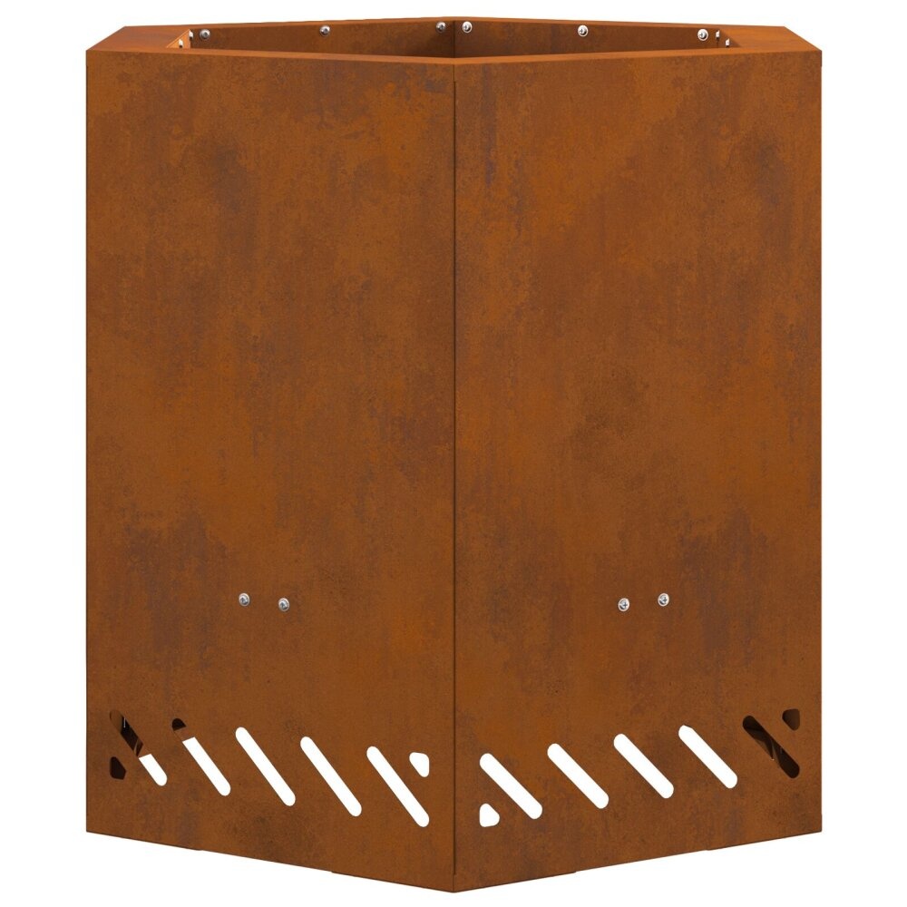 VidaXL Rookvrije Vuurkorf Hexagonaal 48x48x51 cm Weervast Staal