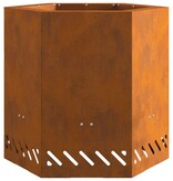 VidaXL Rookvrije Vuurkorf Hexagonaal 48x48x51 cm Weervast Staal
