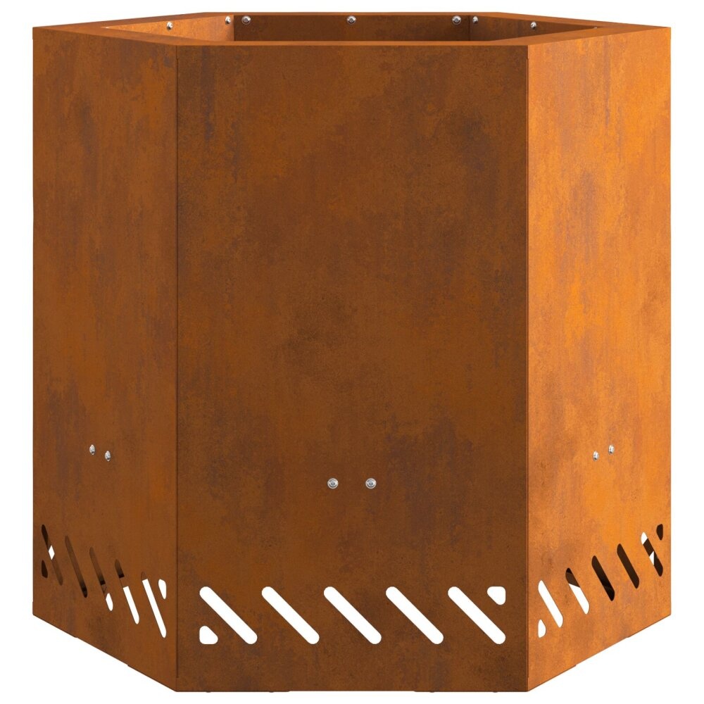 VidaXL Rookvrije Vuurkorf Hexagonaal 48x48x51 cm Weervast Staal