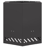 VidaXL Rookloze Vuurkorf Hexagonaal Zwart 48x48x51 cm Staal