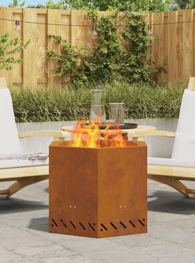 VidaXL Rookloze Vuurkorf Hexagonaal 58x58x51 cm Weerbestendig Staal