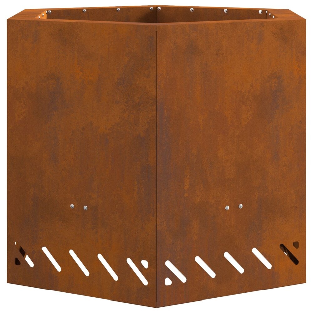 VidaXL Rookloze Vuurkorf Hexagonaal 58x58x51 cm Weerbestendig Staal