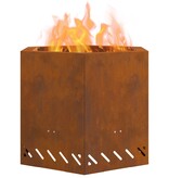 VidaXL Rookloze Vuurkorf Hexagonaal 58x58x51 cm Weerbestendig Staal