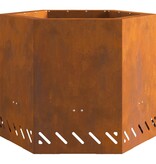 VidaXL Rookloze Vuurkorf Hexagonaal 58x58x51 cm Weerbestendig Staal