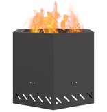 VidaXL Rookloze Vuurschaal Zeshoekig Zwart 58x58x51 cm Staal