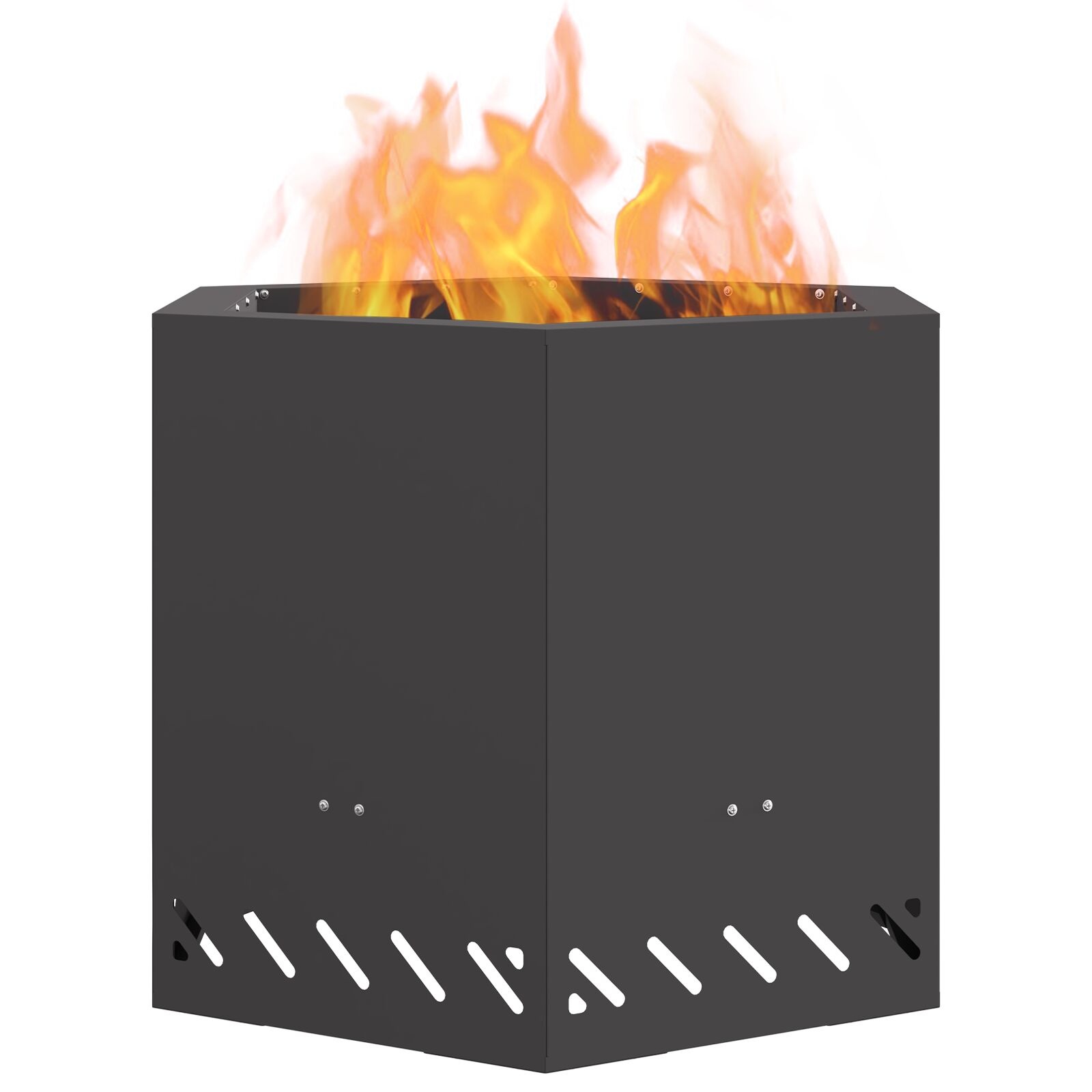 VidaXL Rookloze Vuurschaal Zeshoekig Zwart 58x58x51 cm Staal