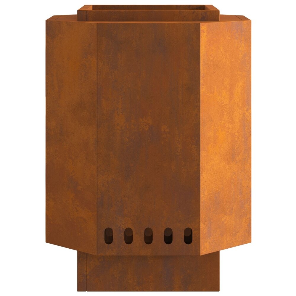 VidaXL Rookloze Vuurschaal 38x38x51 cm Verweerd Staal