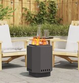 VidaXL Rookloze Vuurschaal Zwart 38x38x51 cm Staal