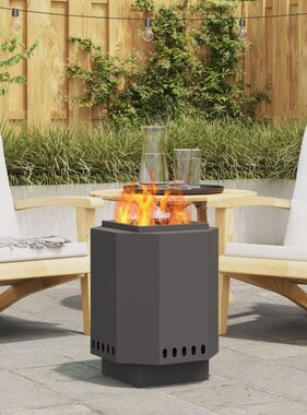 VidaXL Rookloze Vuurschaal Zwart 38x38x51 cm Staal