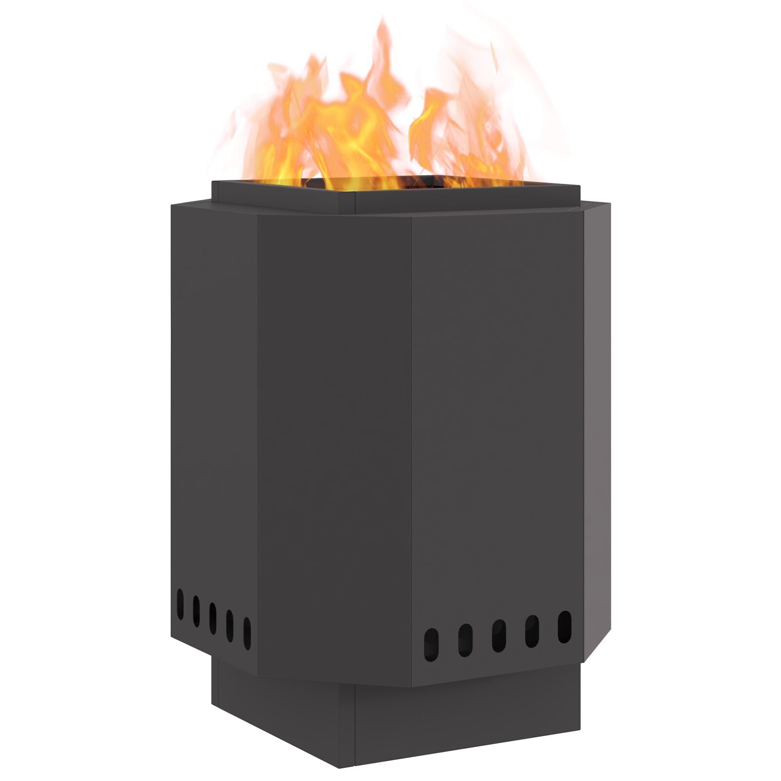 VidaXL Rookloze Vuurschaal Zwart 38x38x51 cm Staal