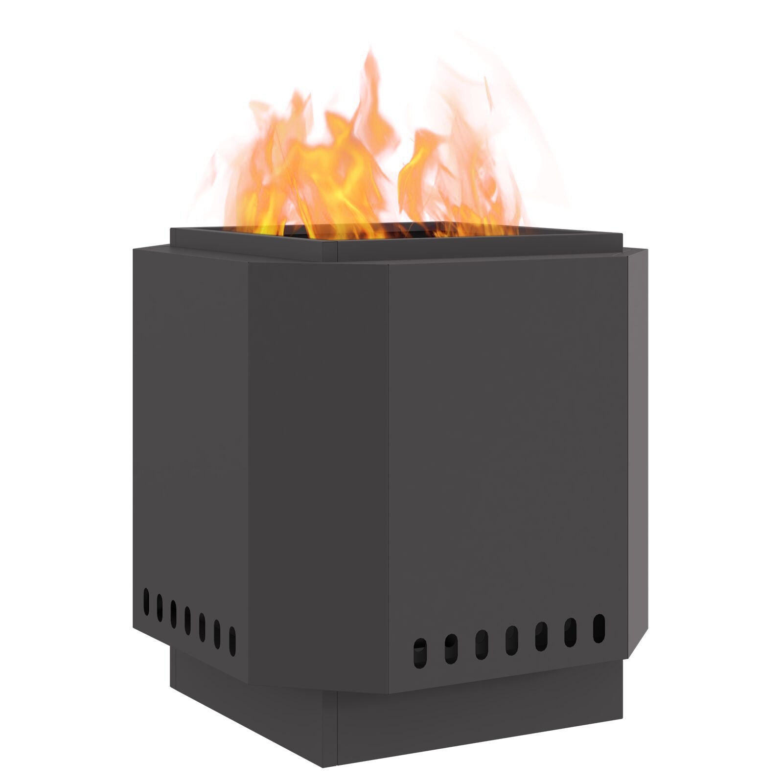 VidaXL Rookloze Vuurschaal Zwart 48x48x51 cm Staal