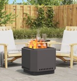 VidaXL Rookloze Vuurkorf Zwart 58x58x51 cm Staal