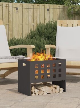 VidaXL Vuurkorf Rechthoekig Zwart 50x30x40 cm Staal