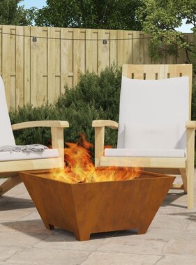 VidaXL Vuurschaal Vierkant 60x60x30 cm Weervast Staal