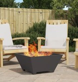 VidaXL Vuurkorf Vierkant Zwart 60x60x30 cm Staal