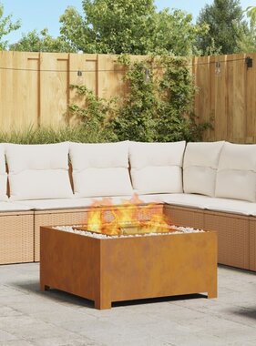 VidaXL Vuurkorf Vierkant 80x80x40 cm Weervast Staal