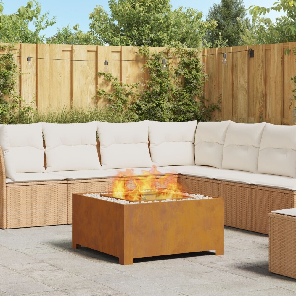 VidaXL Vuurkorf Vierkant 80x80x40 cm Weervast Staal