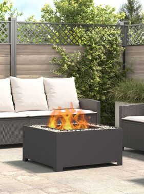 VidaXL Vuurkorf Vierkant Zwart 80x80x40 cm Staal