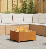 VidaXL Vuurkorf Vierkant 60x60x30 cm Weervast Staal