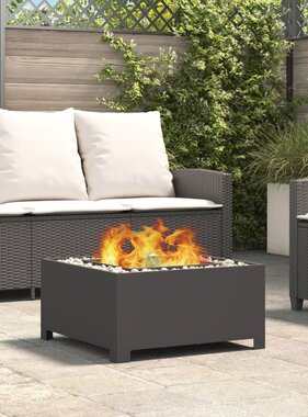 VidaXL Vuurkorf Vierkant Zwart 60x60x30 cm Staal