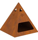 VidaXL Vuurkorb Piramide 50x50x51 cm Verweerd Staal