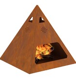 VidaXL Vuurkorb Piramide 50x50x51 cm Verweerd Staal