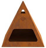 VidaXL Vuurkorb Piramide 50x50x51 cm Verweerd Staal