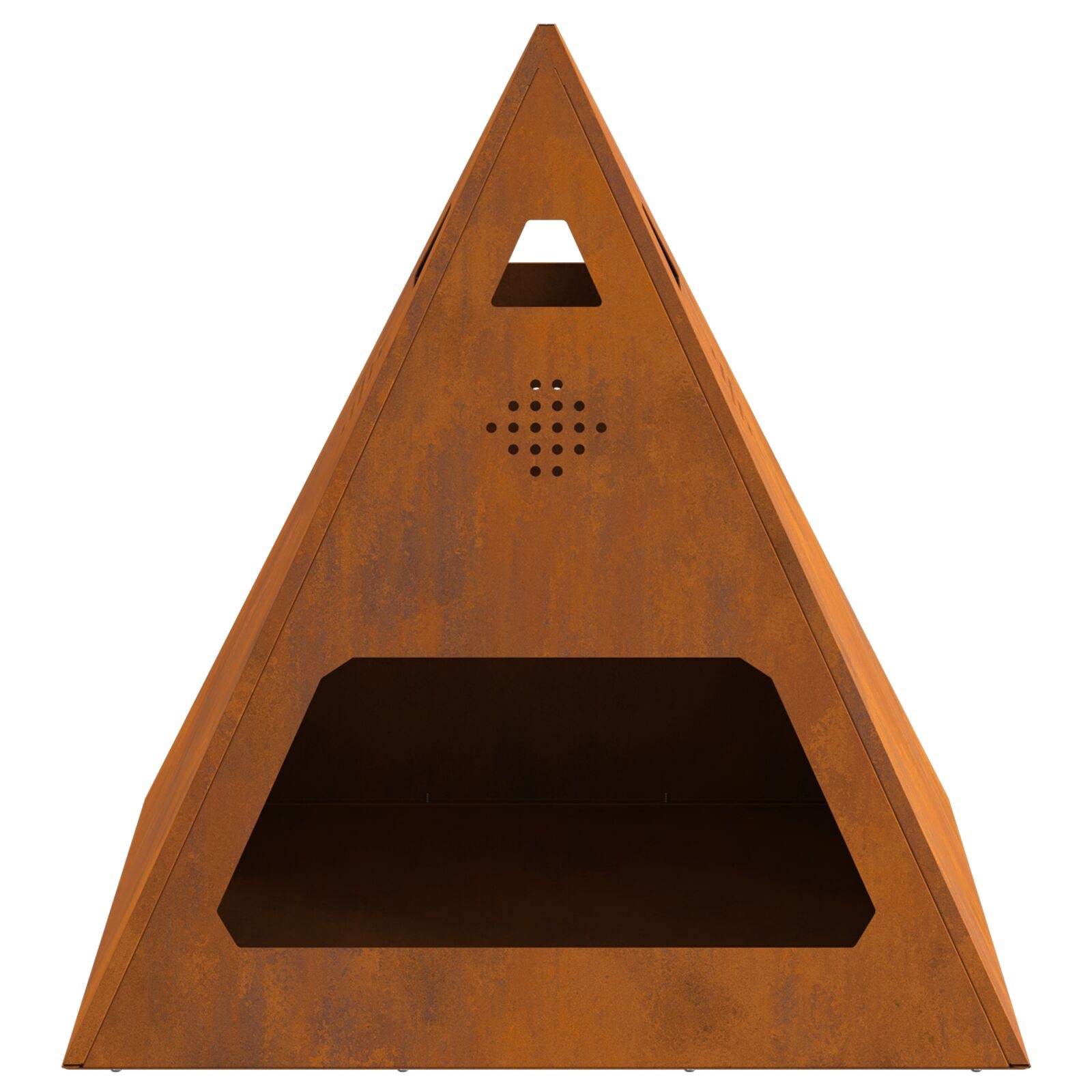 VidaXL Vuurkorb Piramide 50x50x51 cm Verweerd Staal