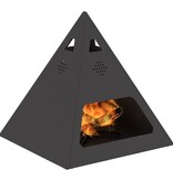 VidaXL Vuurkorf Piramide Zwart 50x50x51 cm Staal