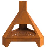 VidaXL Vuurkorf met Schouw 50x43x52 cm Verweerd Staal